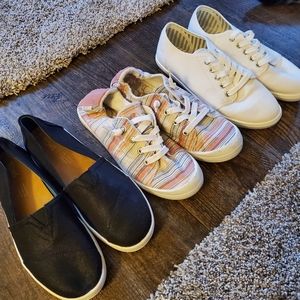 Like New Slip On Sneaker Lot! Roxy, Toms & JustFab! Size 7.5 & 8!